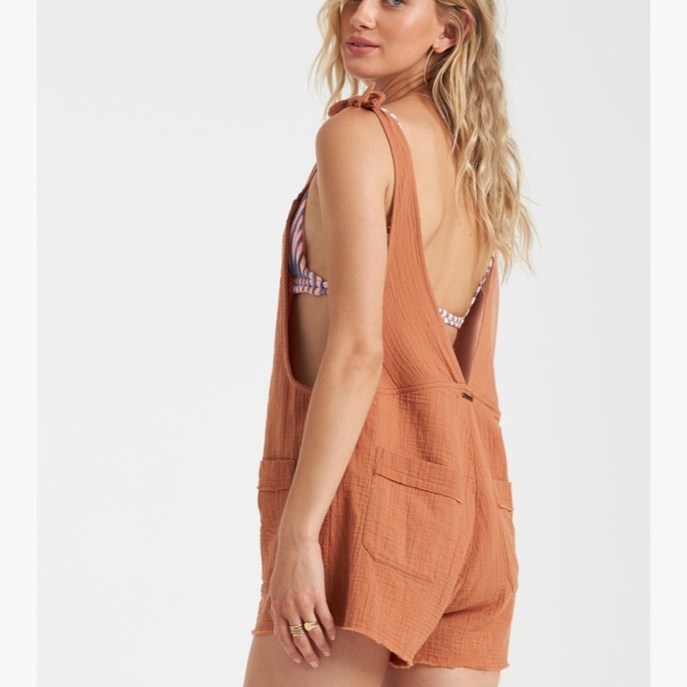 Billabong Girl on the Run Linen Overall Size Small